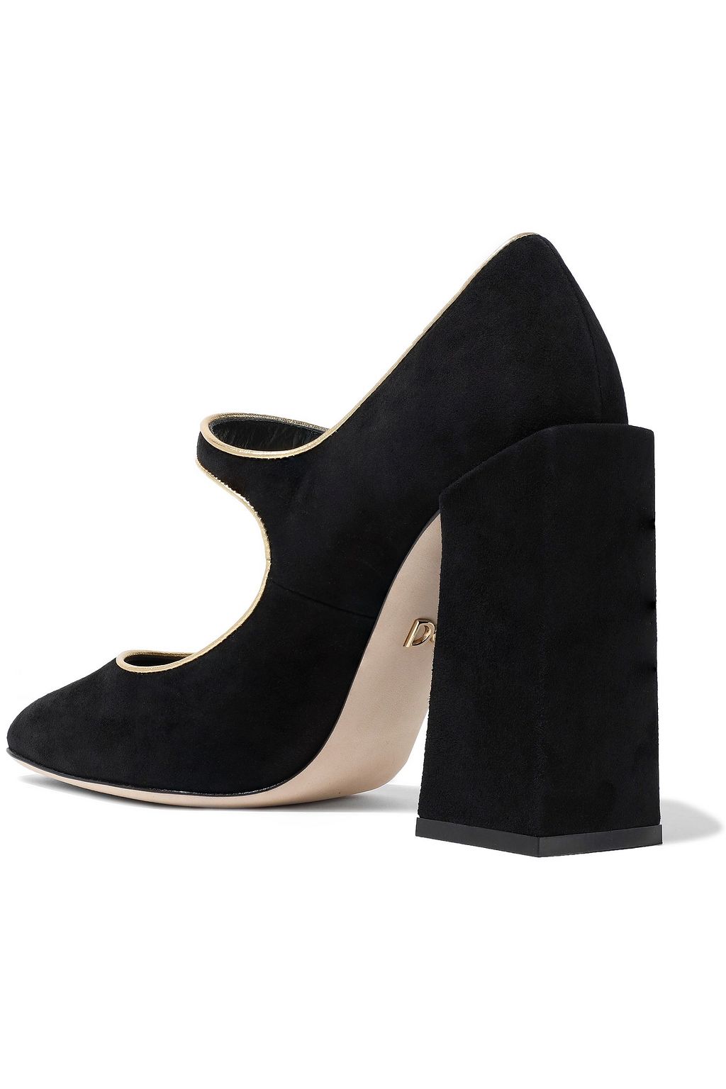 DOLCE&GABBANA Crystal-embellished suede Mary Jane pumps