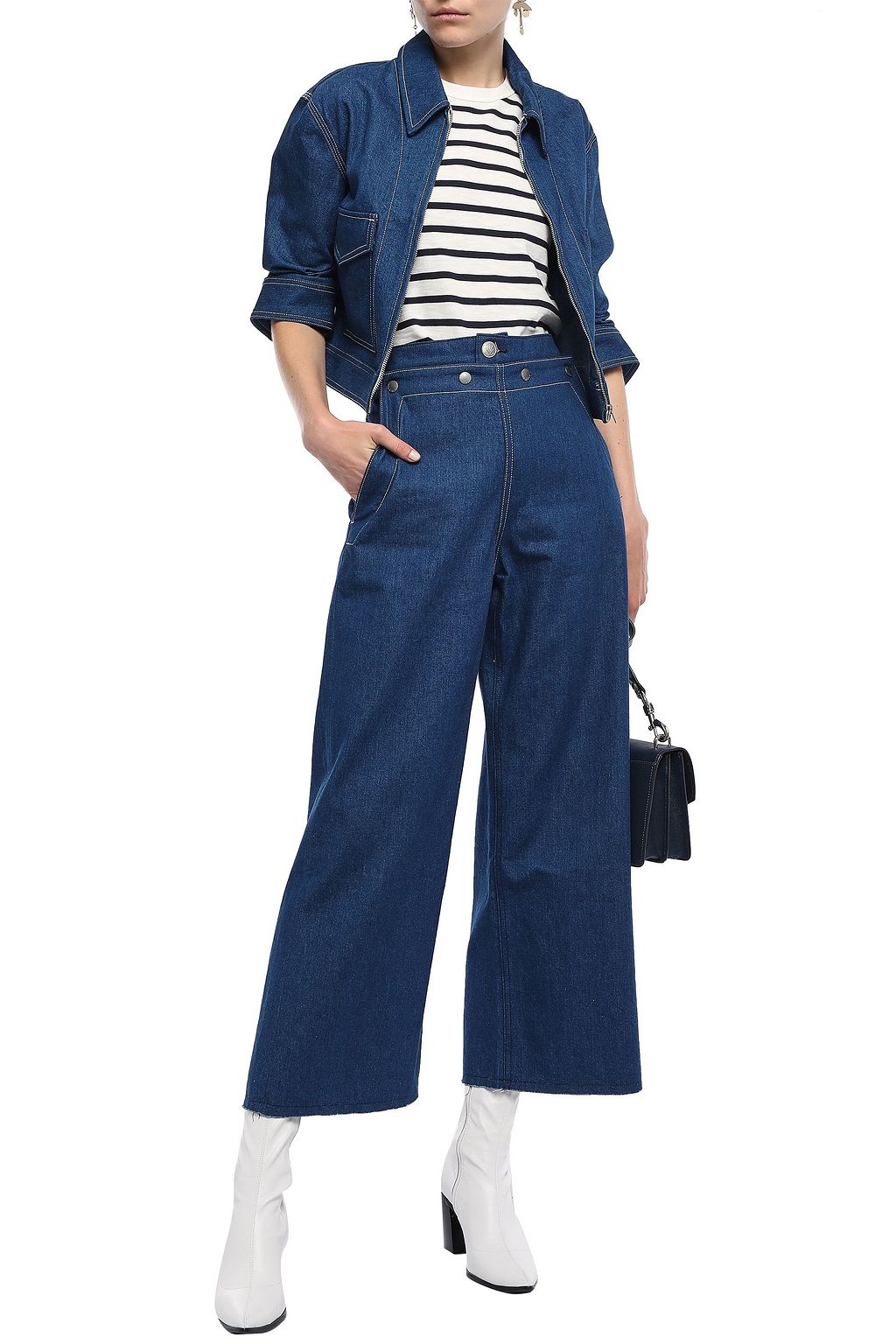 RAG & BONE ハイライズ クロップド ワイドレッグジーンズ