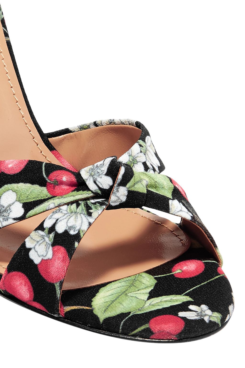 AQUAZZURA All Tied Up printed canvas wedge sandals