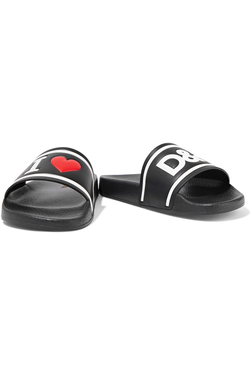 DOLCE&GABBANA Embossed leather slides