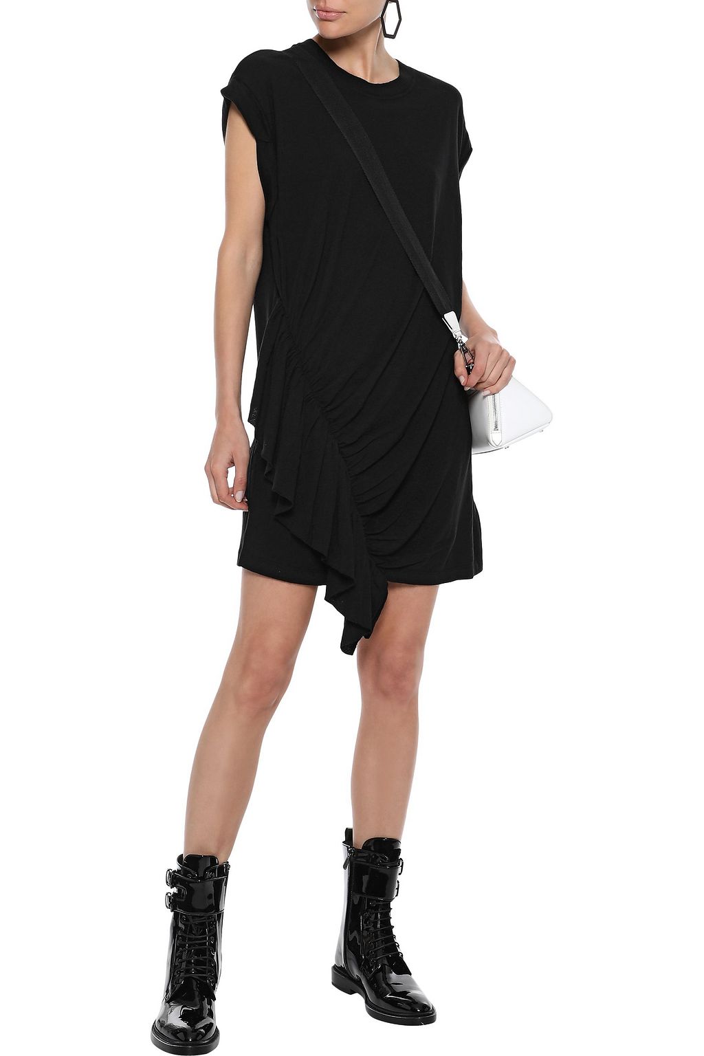 CURRENT/ELLIOTT The Pacific Ave ruffled linen and cotton-blend jersey mini dress