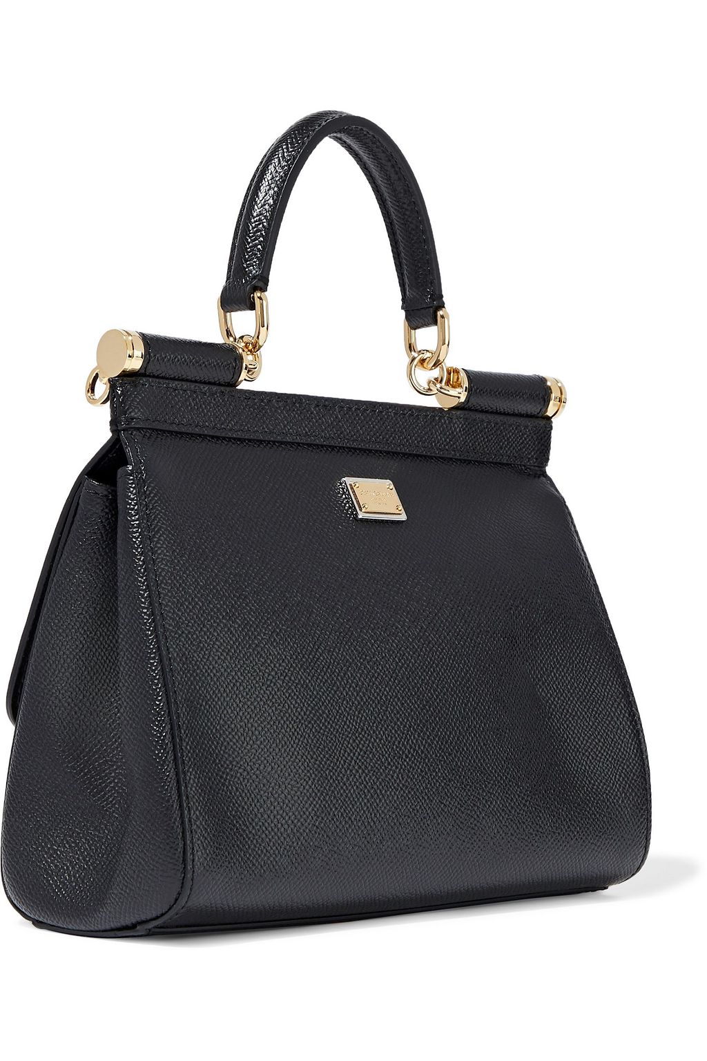 DOLCE&GABBANA Sicily small appliquéd printed textured-leather shoulder bag