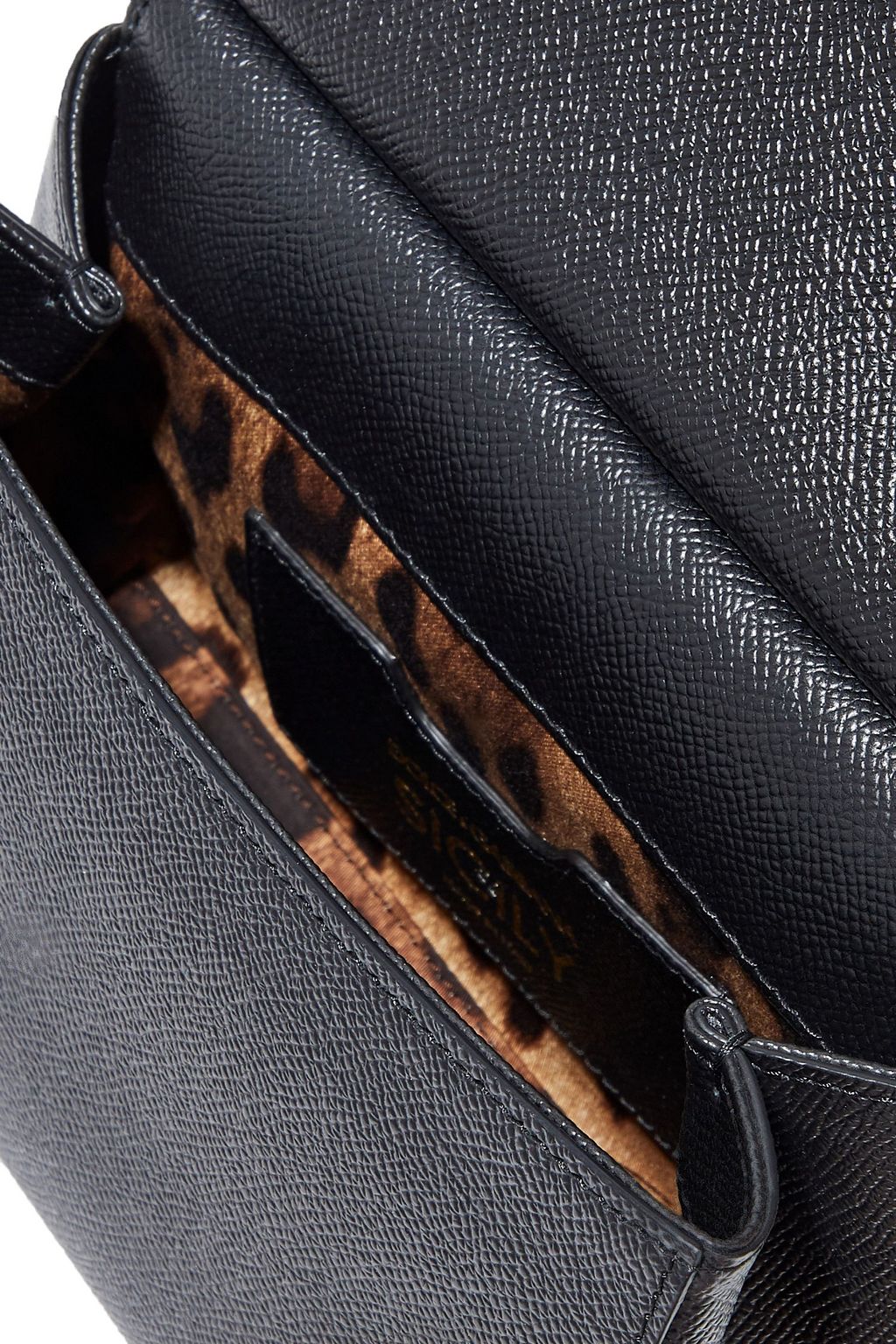DOLCE&GABBANA Sicily small appliquéd printed textured-leather shoulder bag