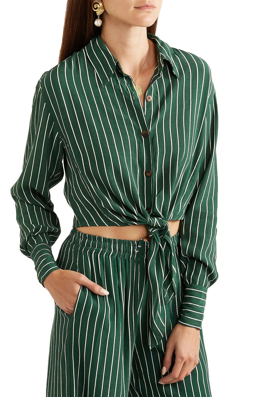 FAITHFULL Knotted crepe shirt