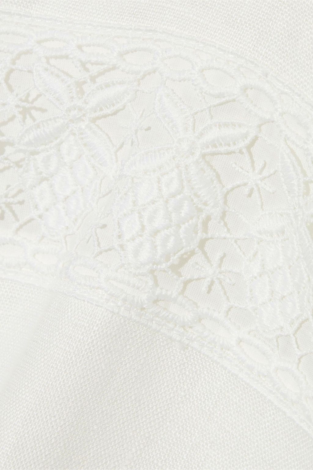ZIMMERMANN Wayfarer ruffled guipure lace-trimmed linen mini dress