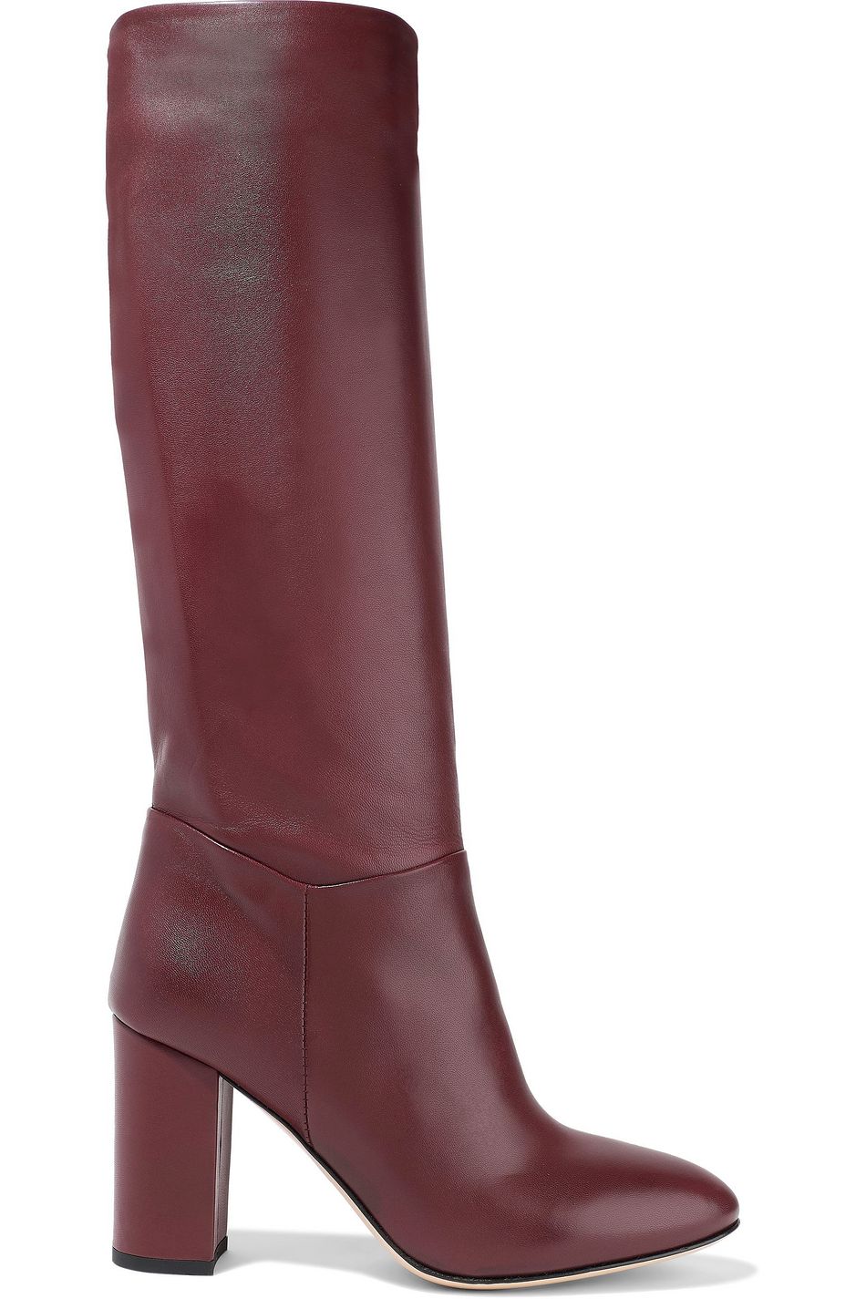 burgundy knee high boots leather