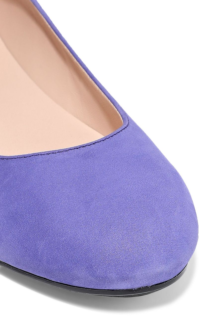 purple flats with ankle strap