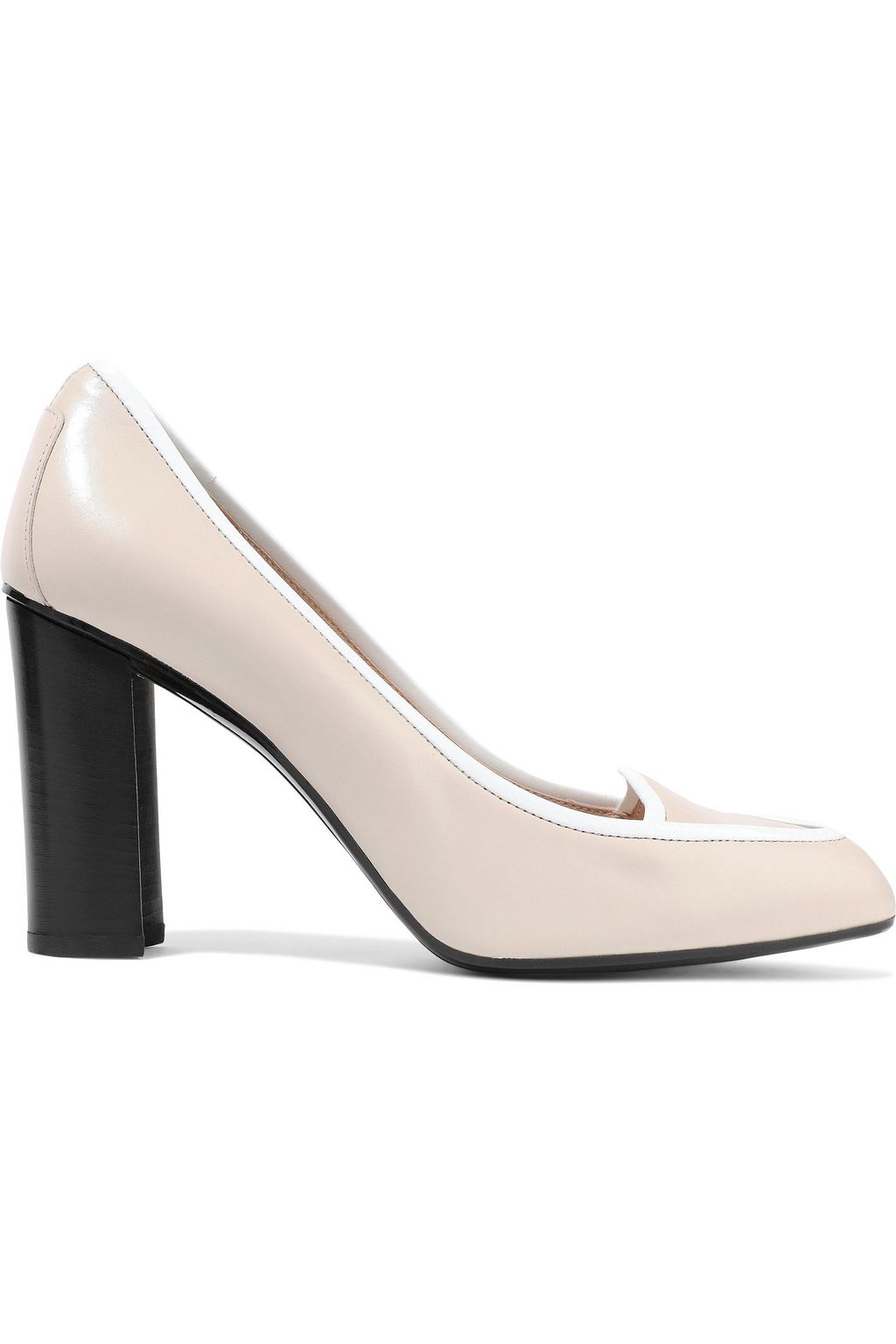 cream leather pumps