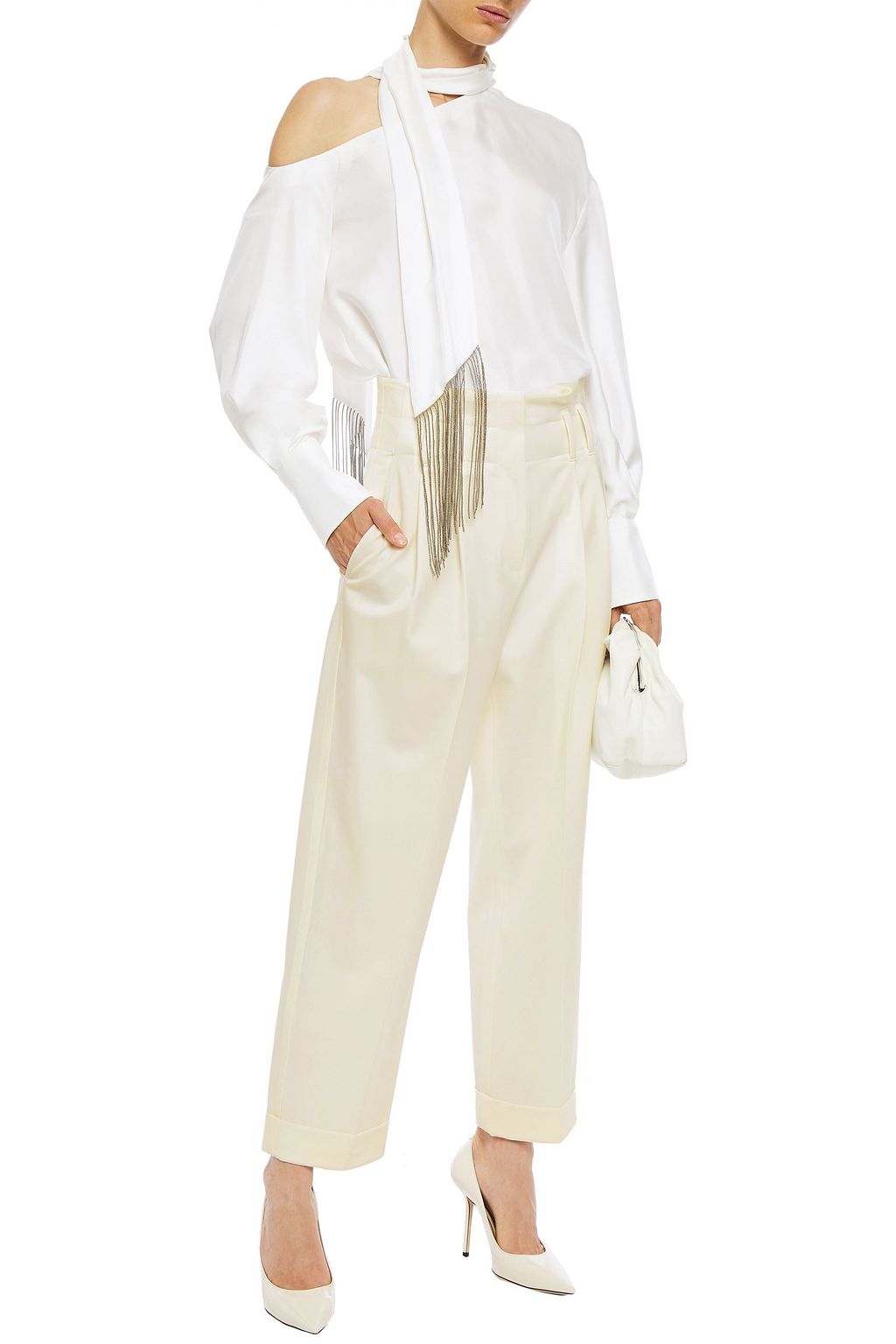 BRUNELLO CUCINELLI Pleated wool-blend twill tapered pants