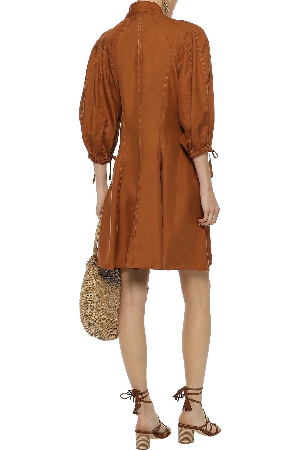 ZIMMERMANN Tempest Laced silk-shantung mini dress