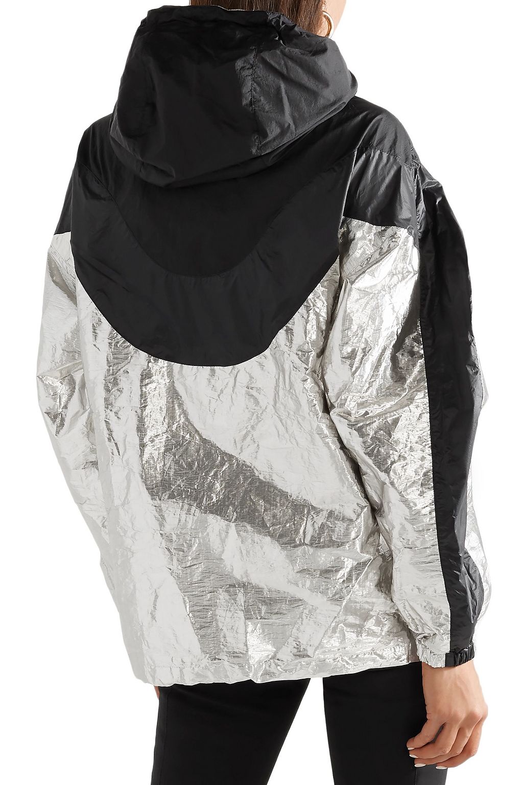 ISABEL MARANT Richie two-tone metallic shell hooded jacket