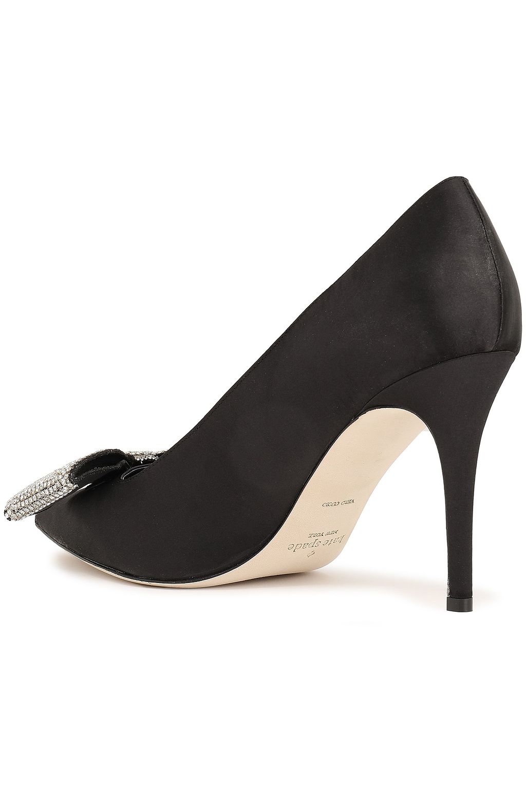 KATE SPADE NEW YORK Viena crystal-embellished satin pumps