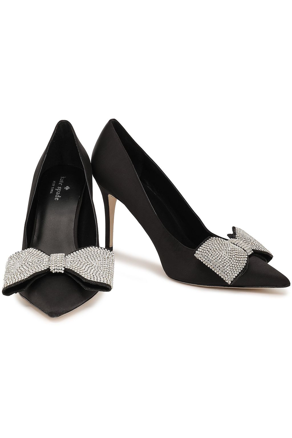 KATE SPADE NEW YORK Viena crystal-embellished satin pumps
