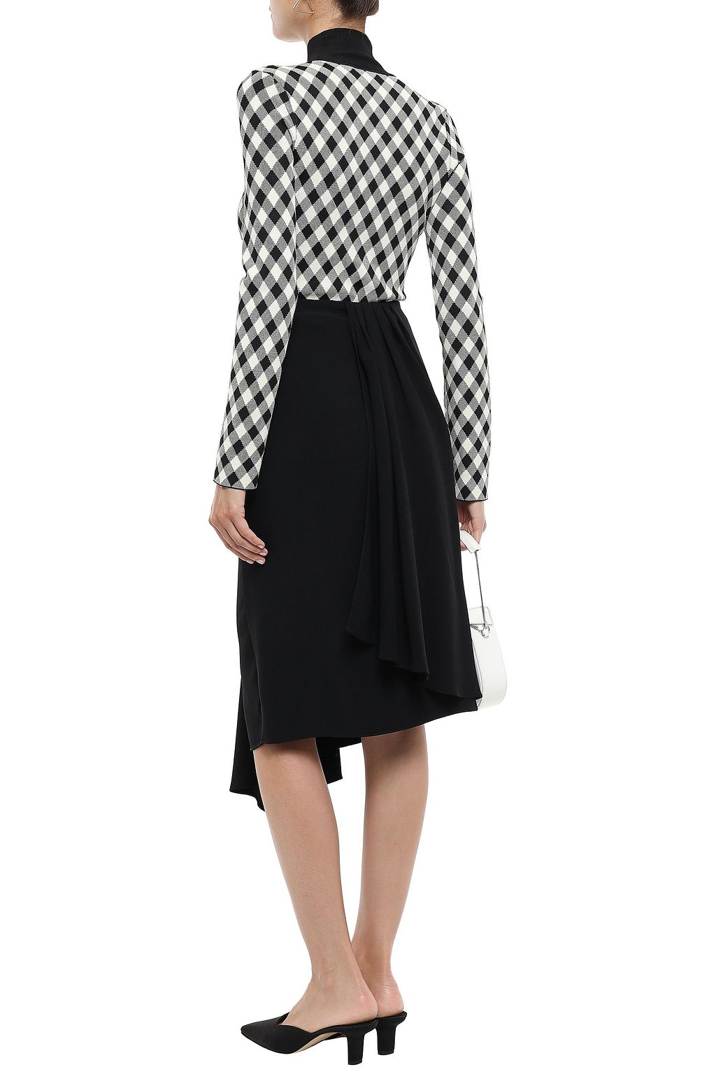 TOME Asymmetric draped crepe midi skirt