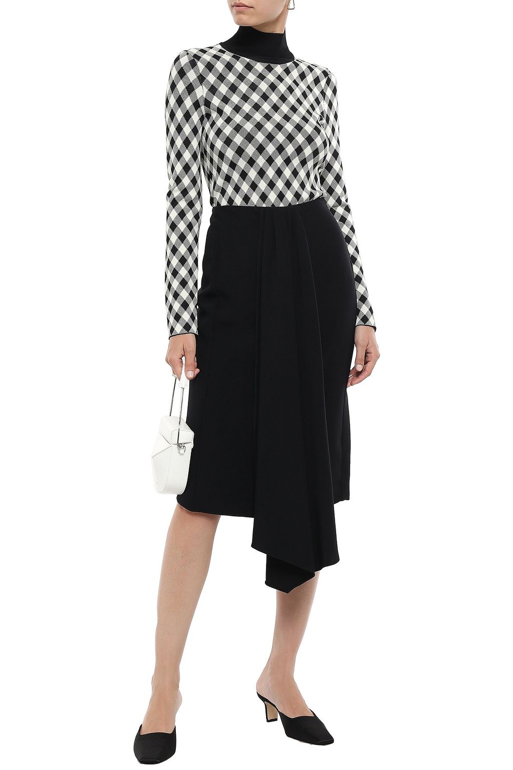TOME Asymmetric draped crepe midi skirt