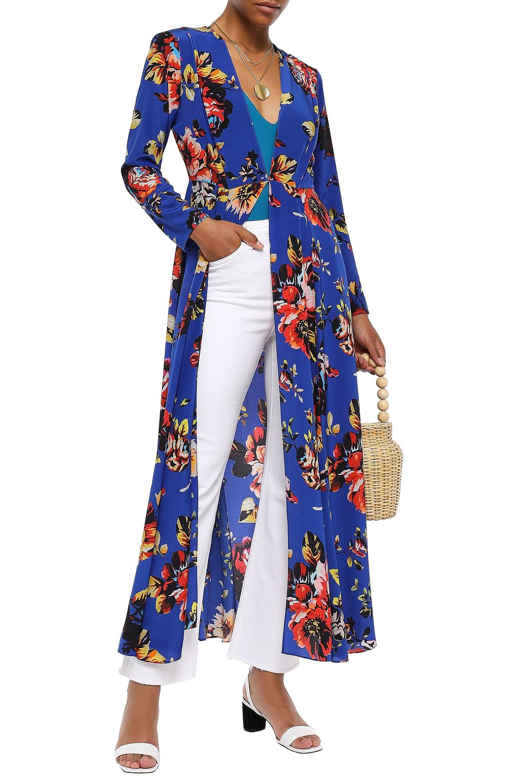 WE ARE LEONE Belted silk crepe de chine robe