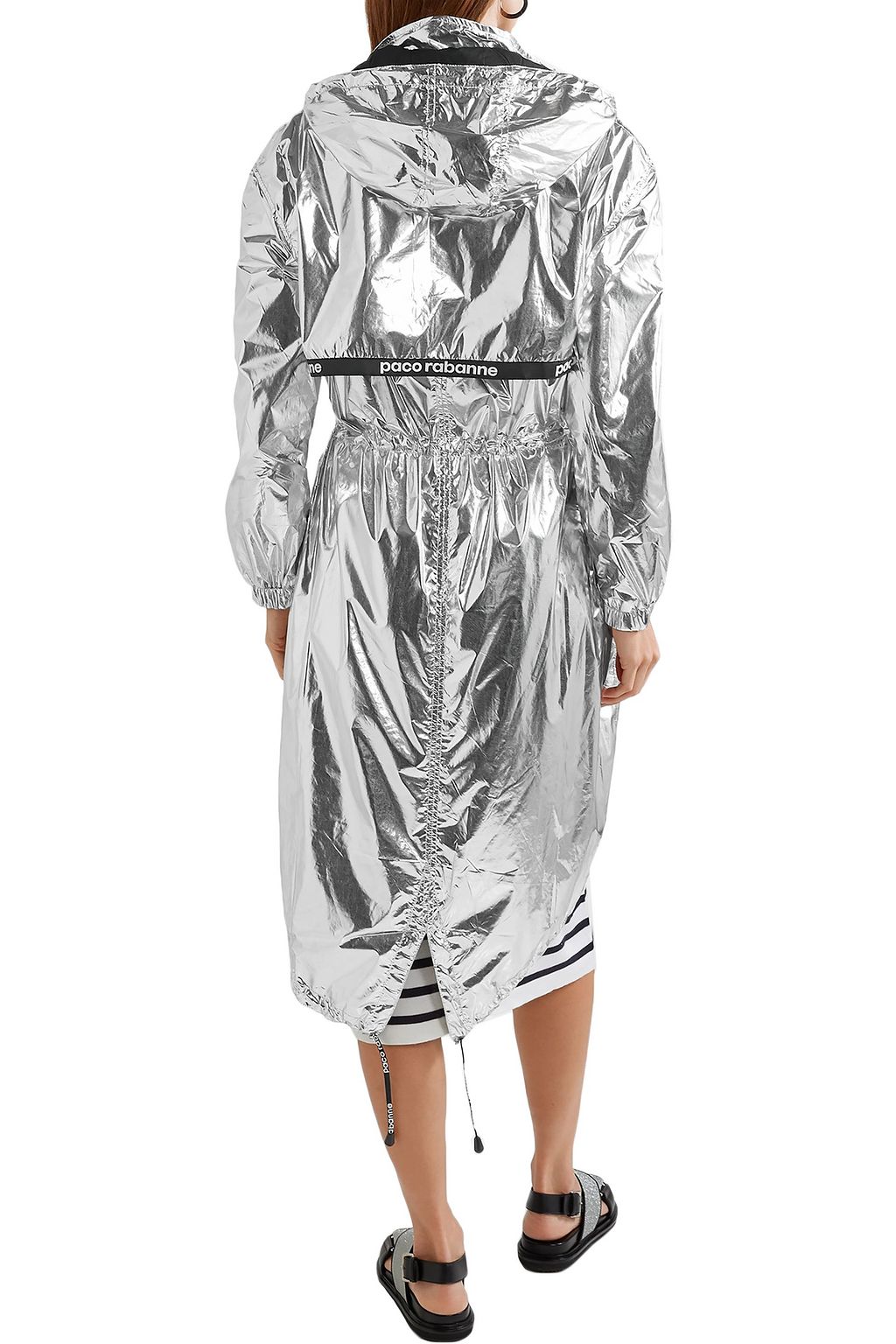 RABANNE Metallic shell hooded jacket