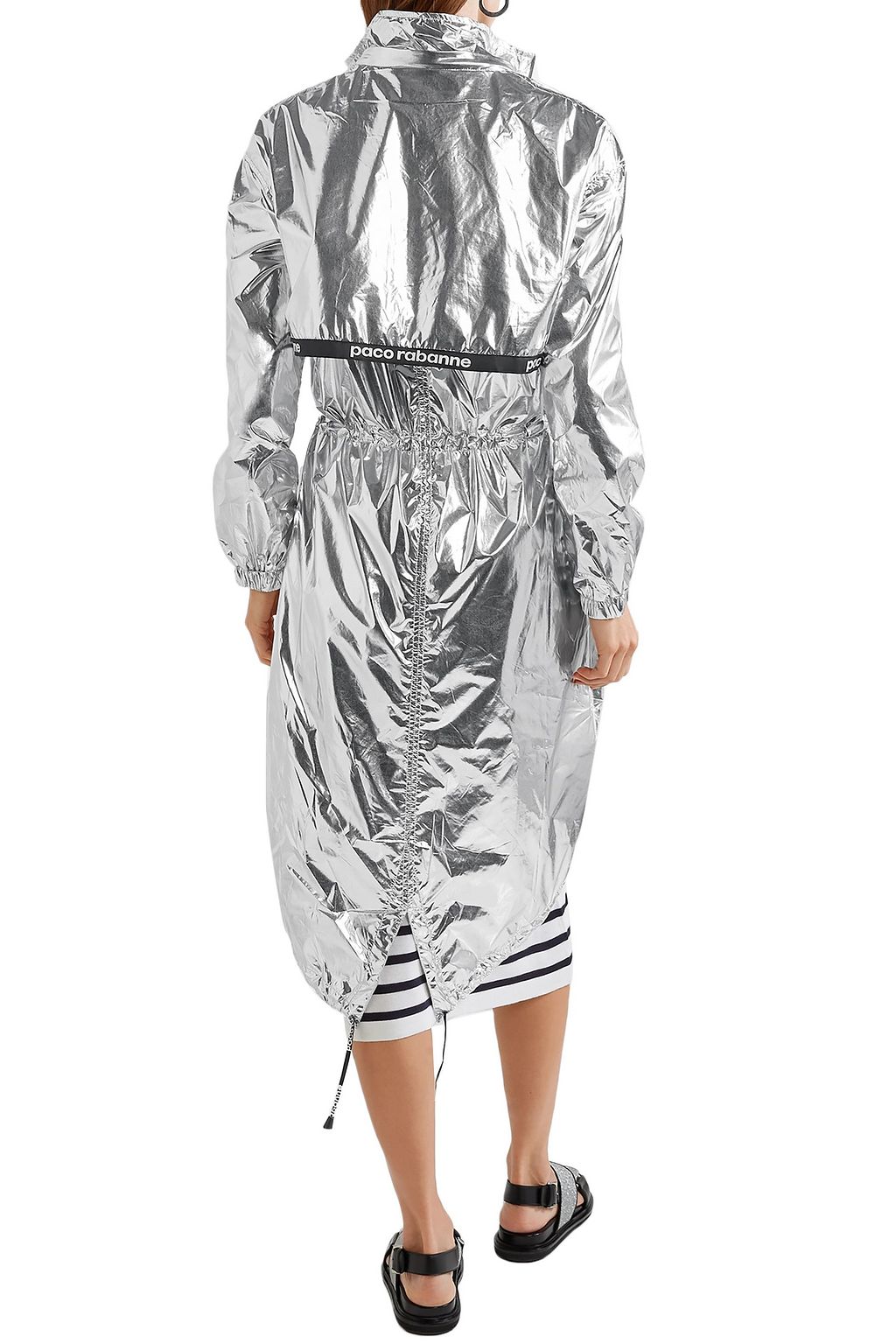 RABANNE Metallic shell hooded jacket