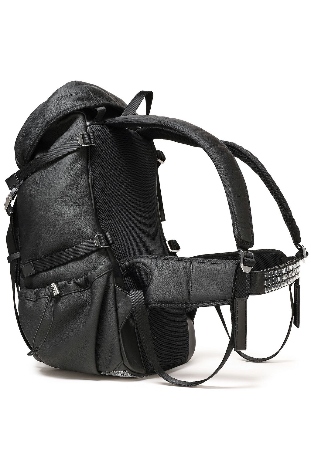 ALEXANDER WANG Snap-embellished textured-leather backpack