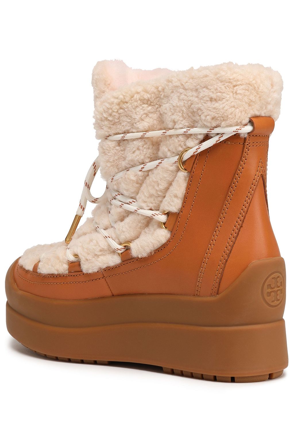 TORY BURCH Courtney shearling and leather snow boots