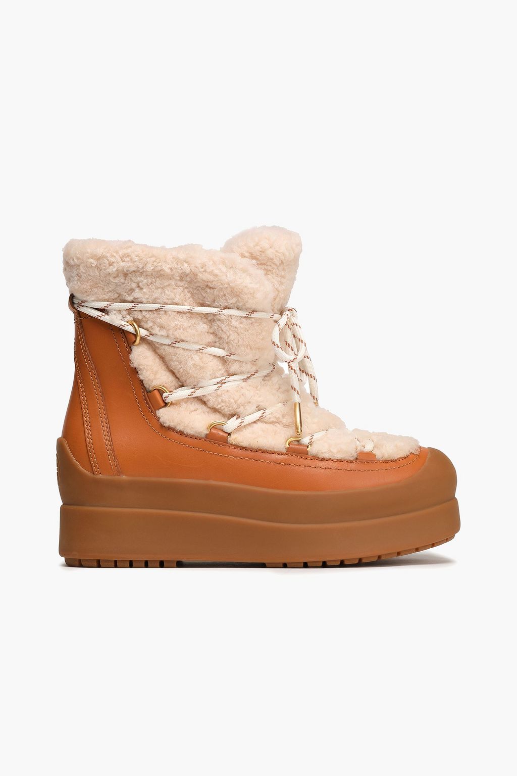 TORY BURCH Courtney shearling and leather snow boots | Sale up to 70% off |  THE OUTNET