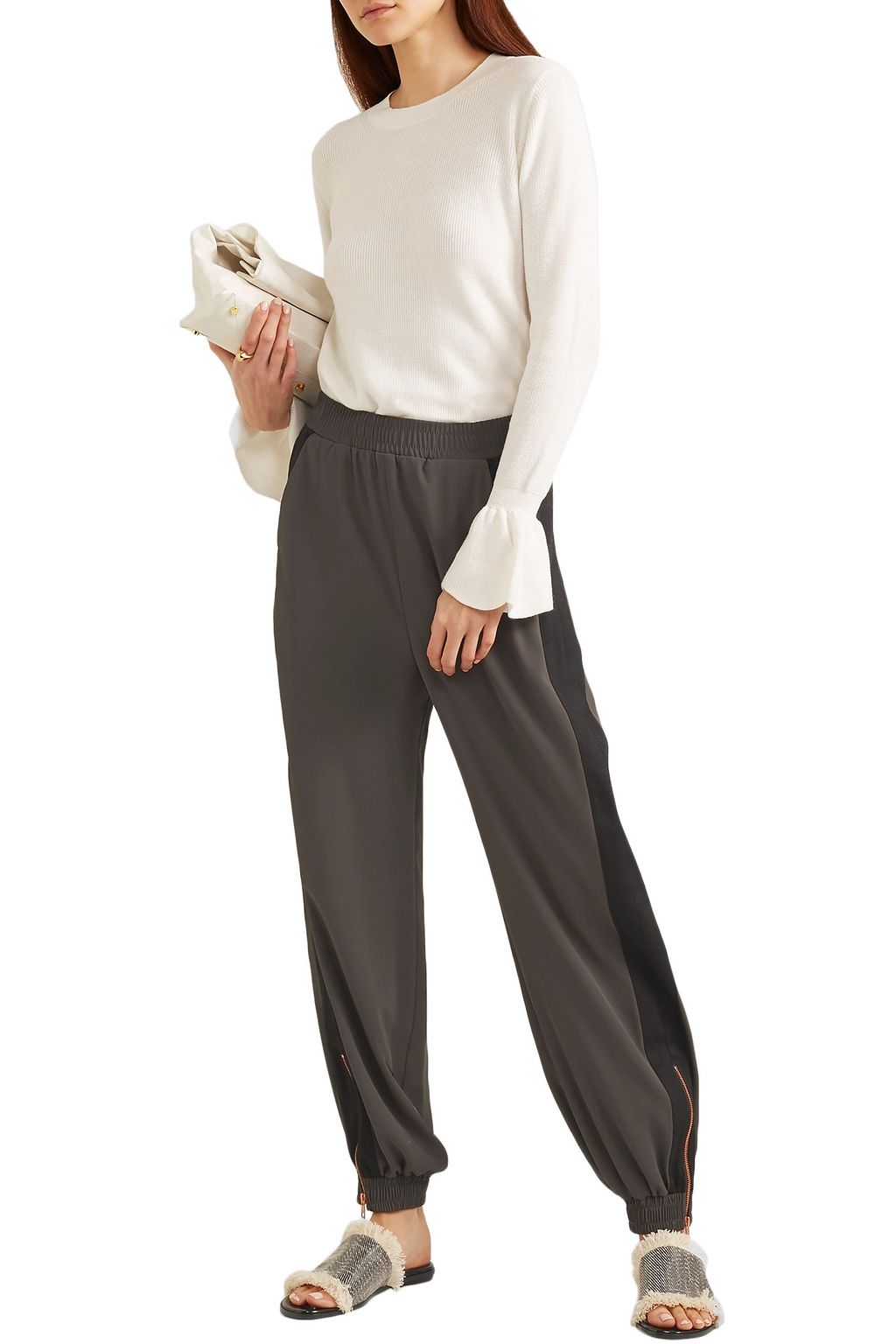SEE BY CHLOÉ Gabardine-paneled twill track pants