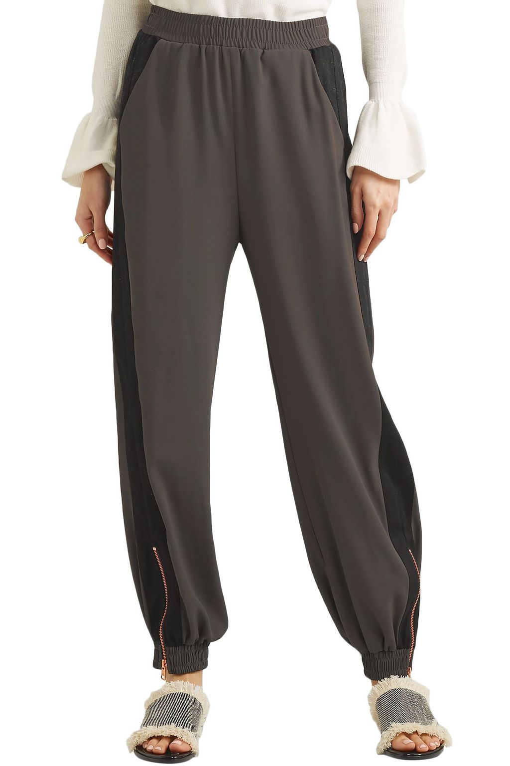 SEE BY CHLOÉ Gabardine-paneled twill track pants