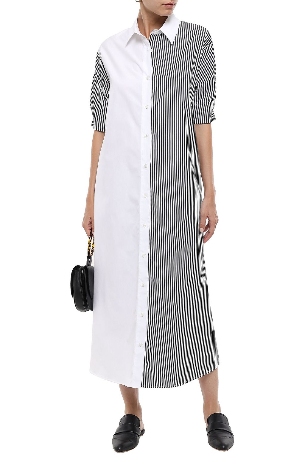TOME Striped cotton-poplin maxi shirt dress