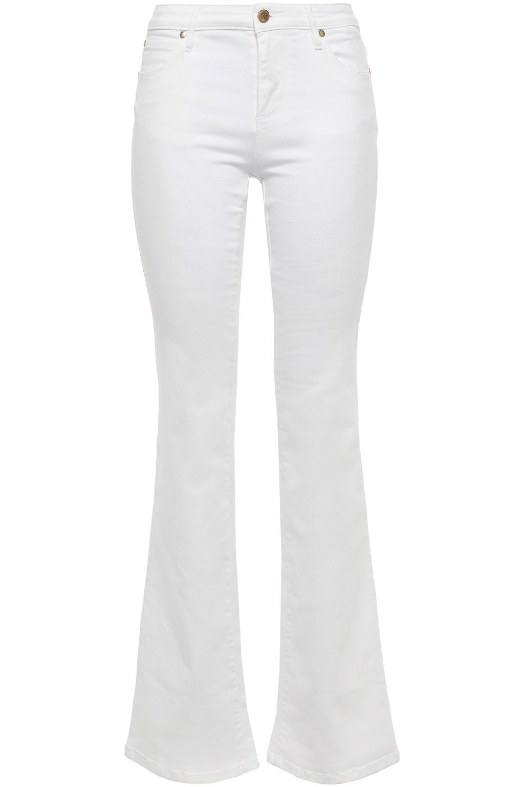 white high rise flare jeans