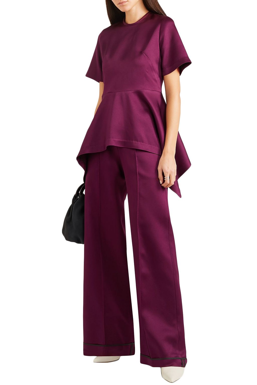 SID NEIGUM Bonded satin wide-leg pants