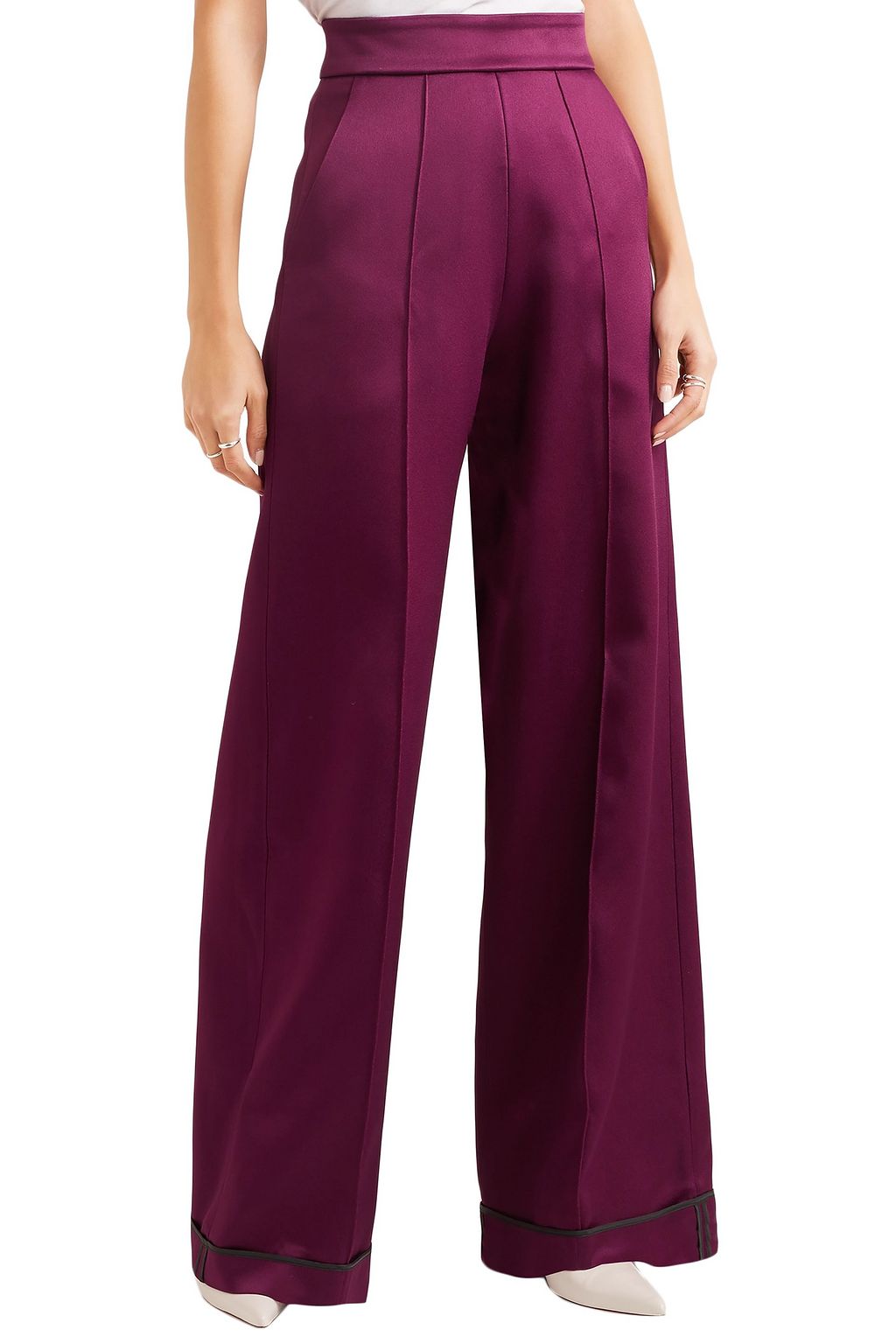 SID NEIGUM Bonded satin wide-leg pants