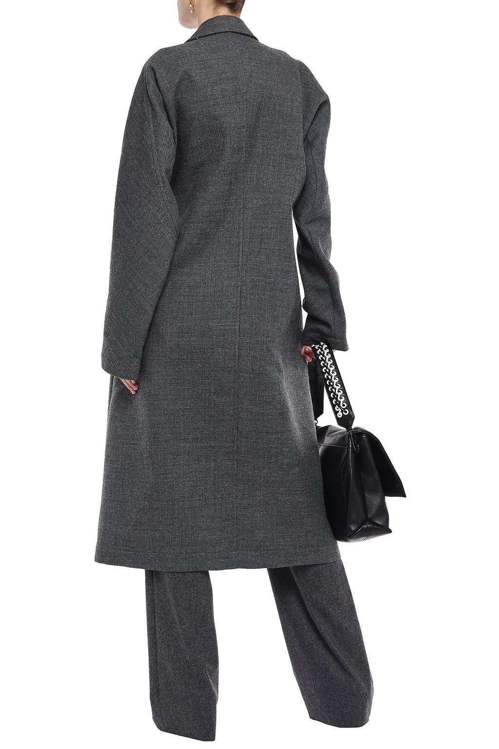 JIL SANDER Paneled wool-crepe coat