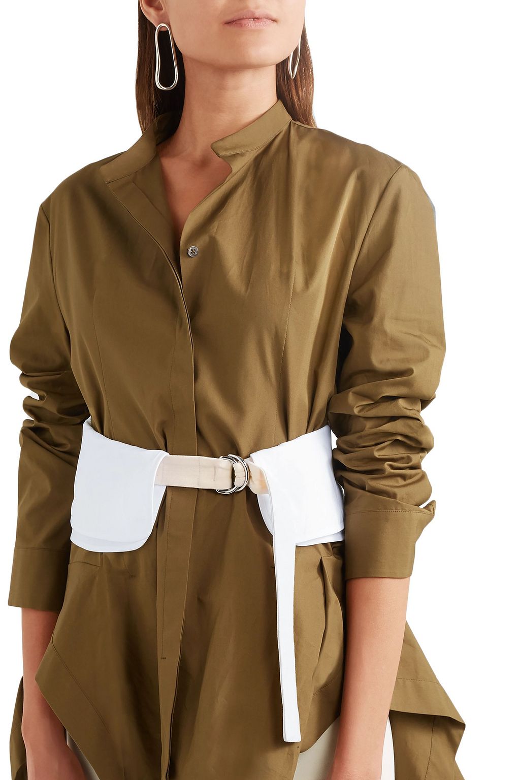 JIL SANDER Quilted cotton waist belt