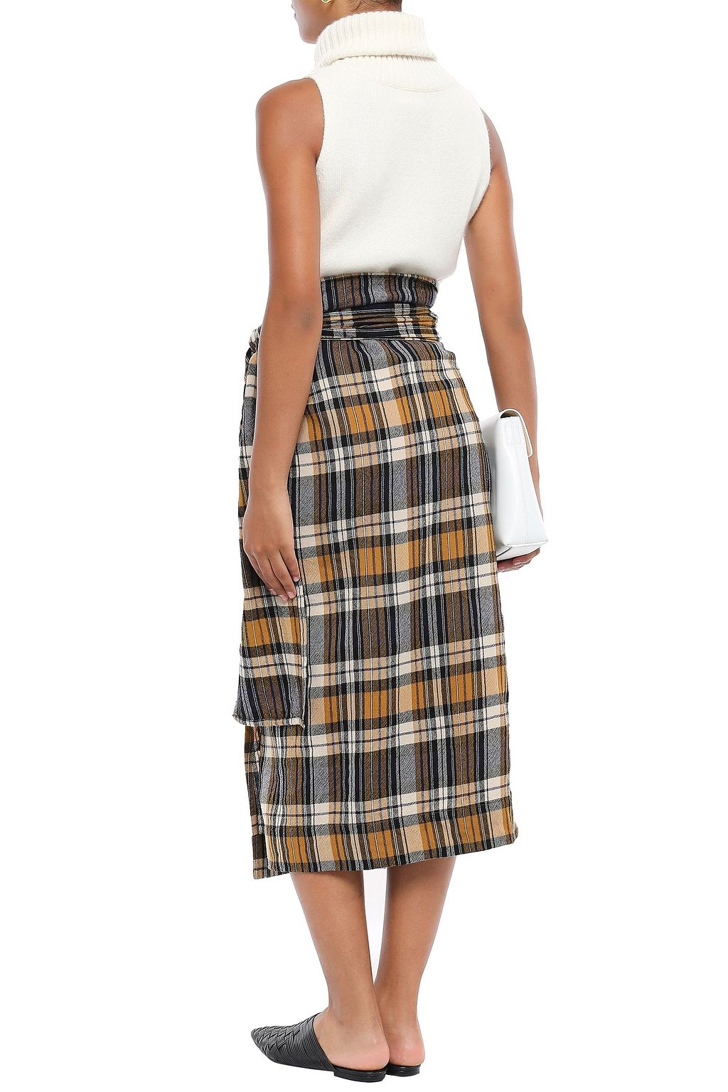 FORTE_FORTE Wool midi wrap skirt