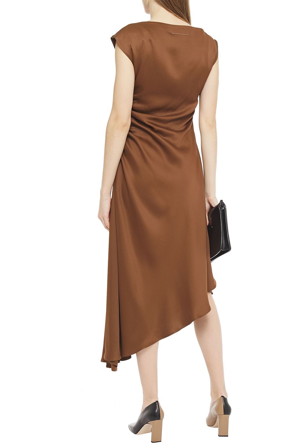 MM6 MAISON MARGIELA Asymmetric ruched cady midi dress