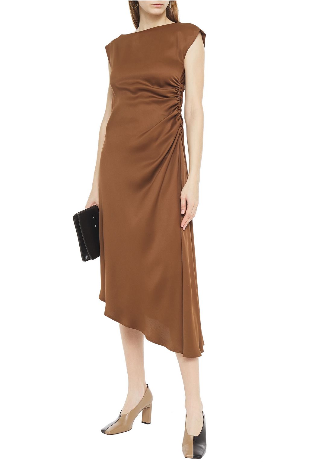 MM6 MAISON MARGIELA Asymmetric ruched cady midi dress
