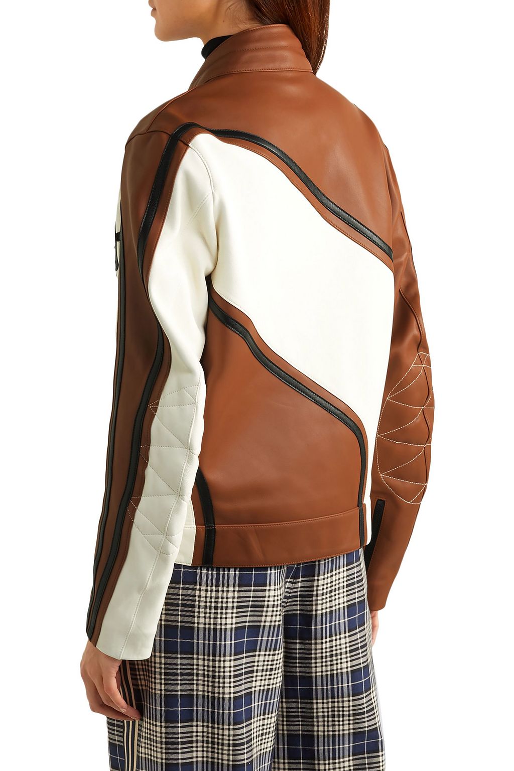 MONSE Asymmetric leather biker jacket