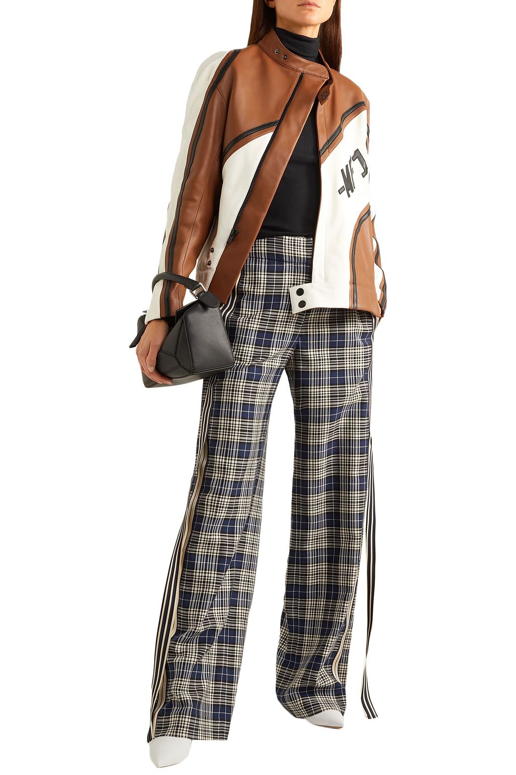 MONSE Asymmetric leather biker jacket