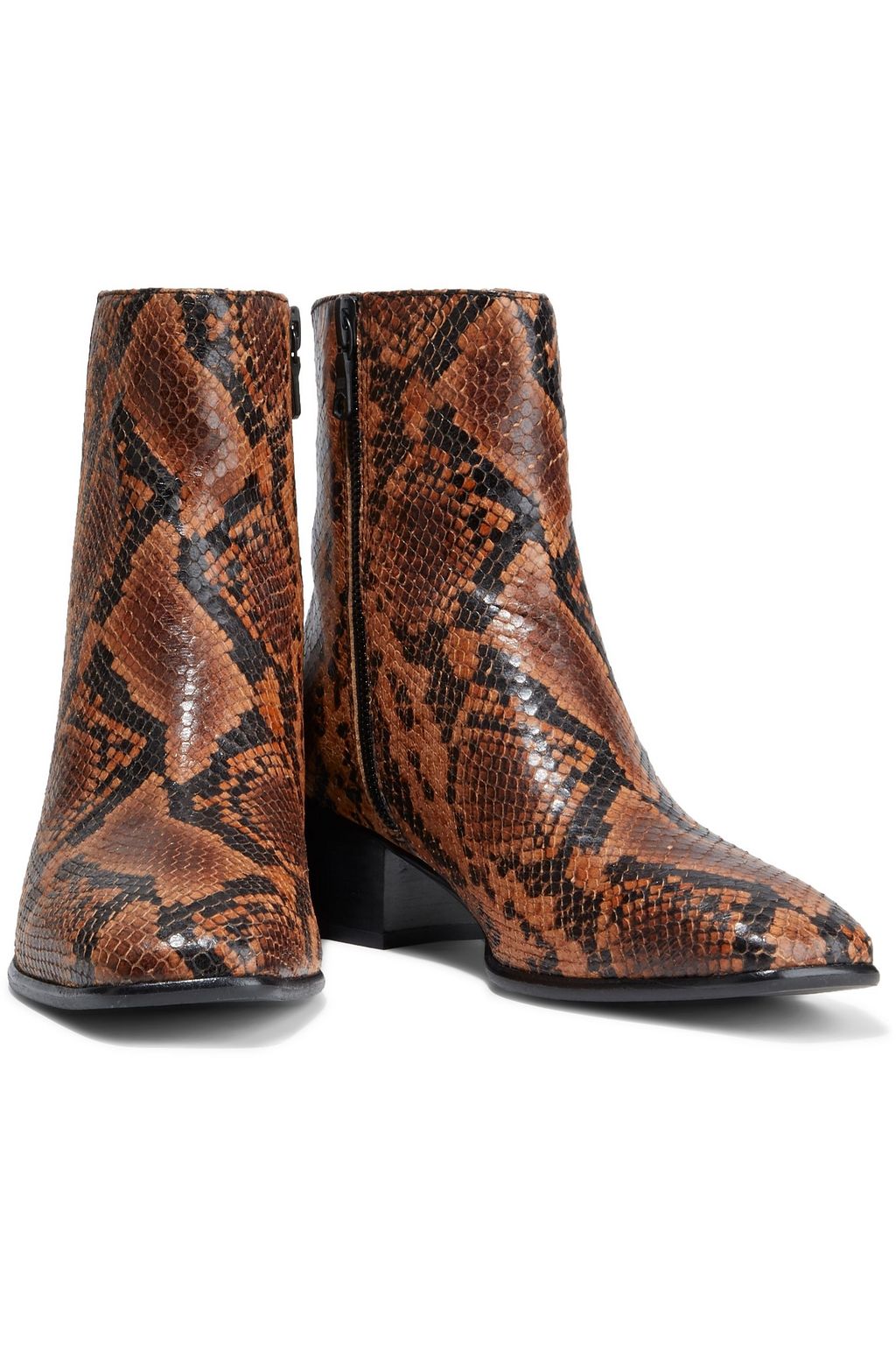 RAG & BONE Aslen snake-effect leather ankle boots