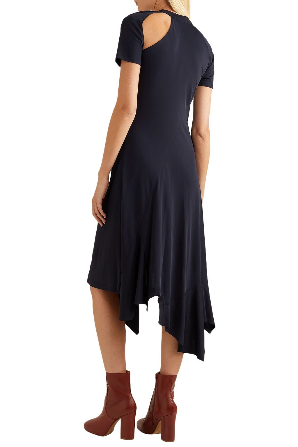 MONSE Asymmetric cutout stretch-jersey dress