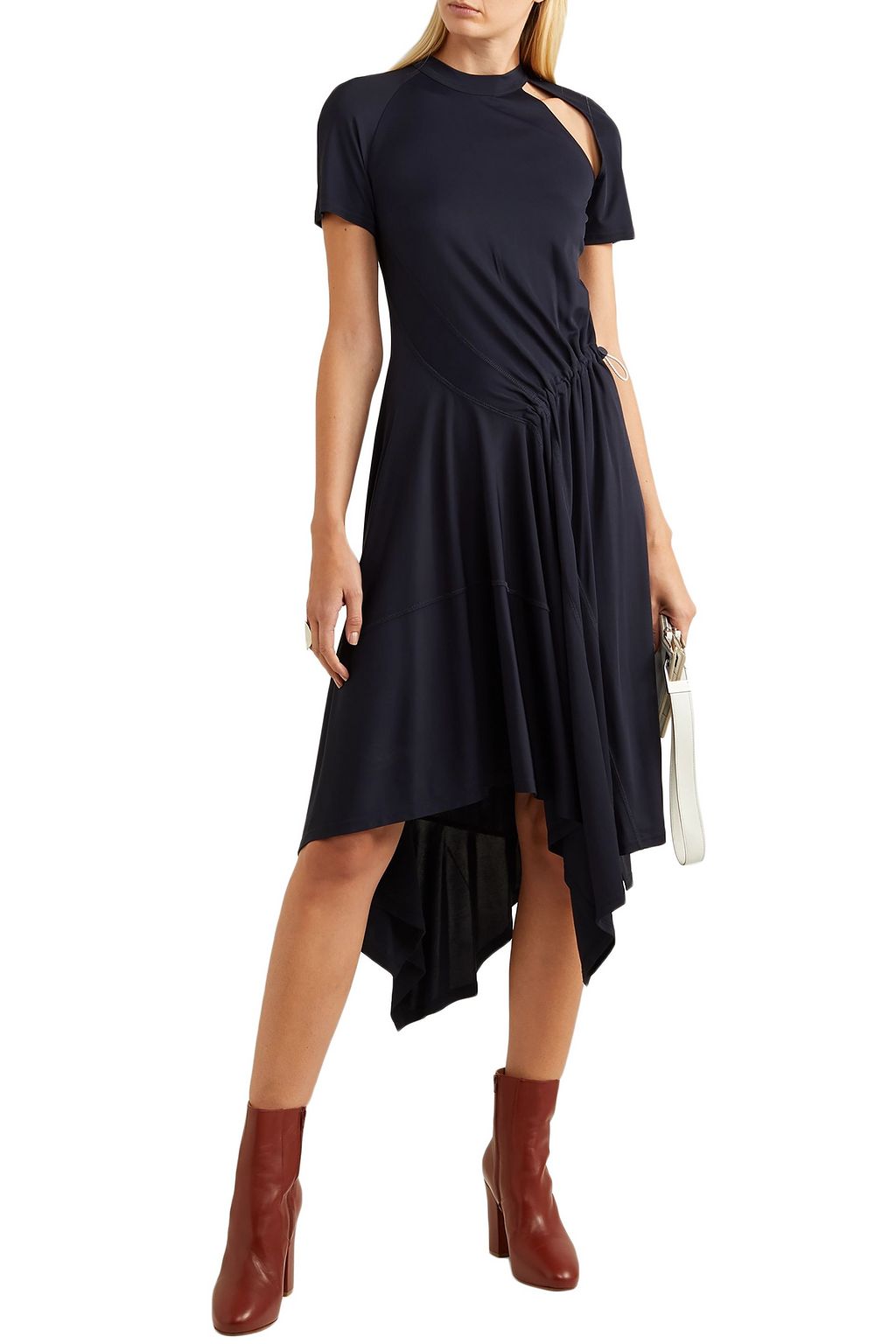 MONSE Asymmetric cutout stretch-jersey dress