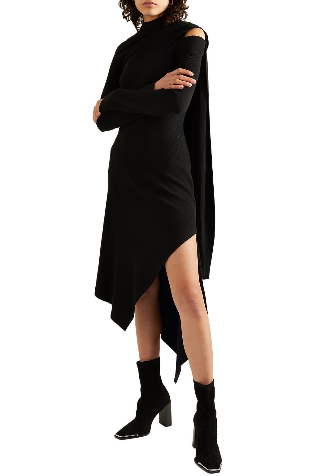 MONSE Asymmetric cutout merino wool dress