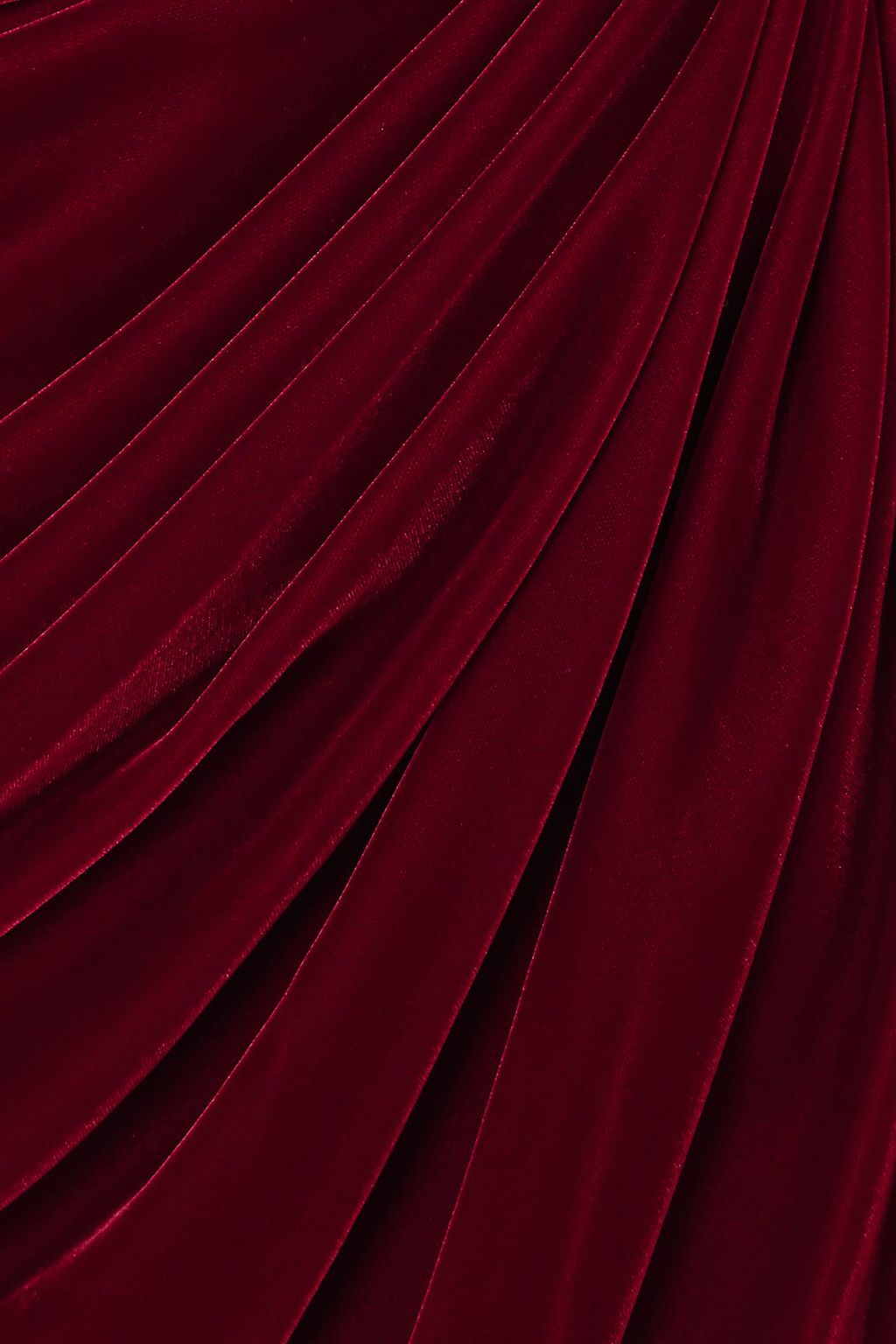OSCAR DE LA RENTA Strapless fringed draped velvet mini dress