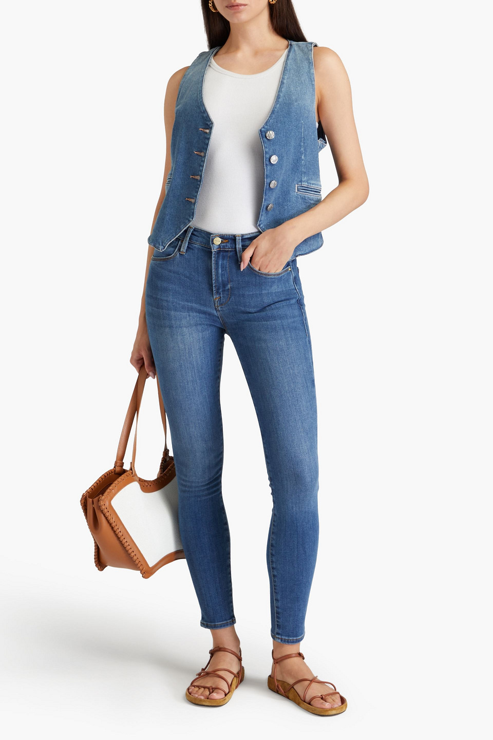 Frame Le High Skinny High-rise Skinny Jeans In Mid Denim