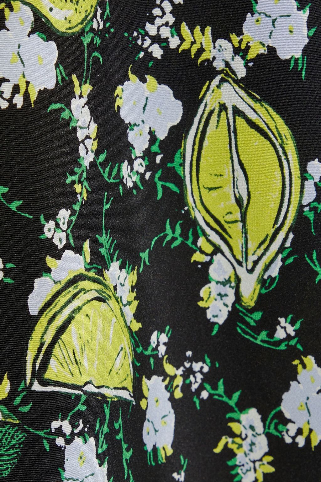 DIANE VON FURSTENBERG Chrissy lace-trimmed printed silk crepe de chine skirt