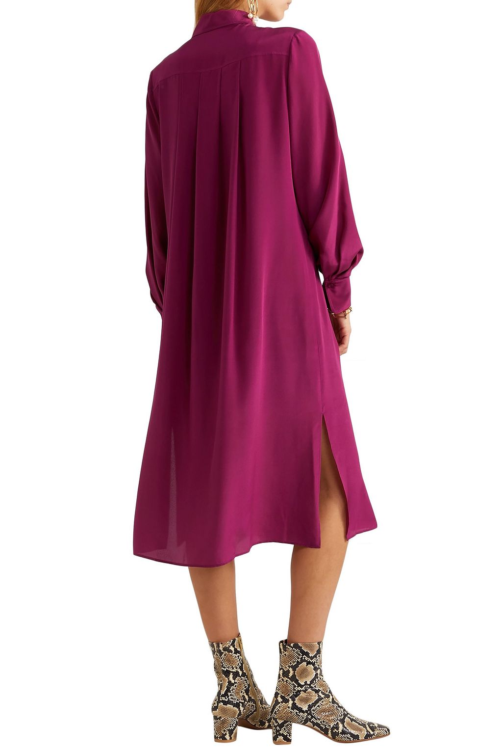 SEE BY CHLOÉ Pintucked silk crepe de chine dress