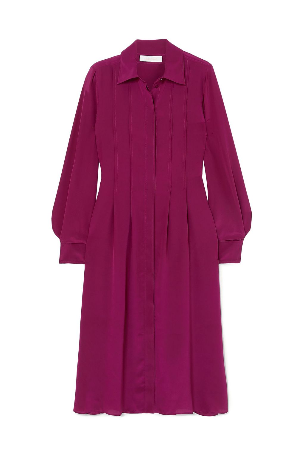 silk midi shirt dress