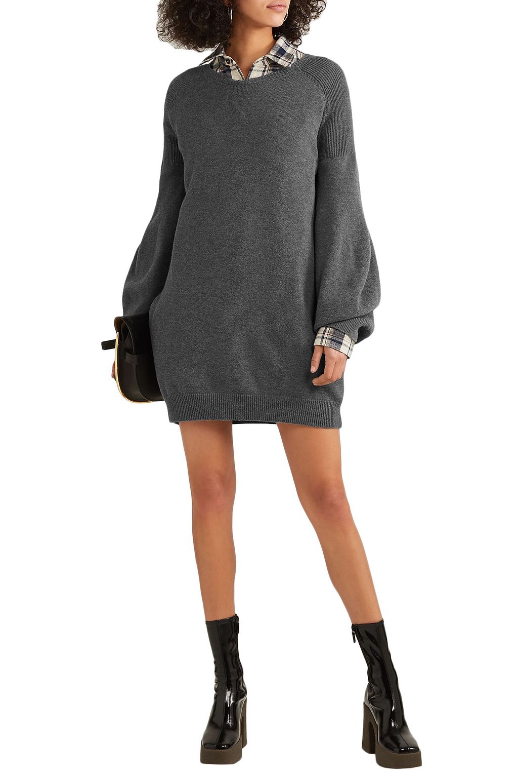 STELLA MCCARTNEY Oversized mélange wool mini dress