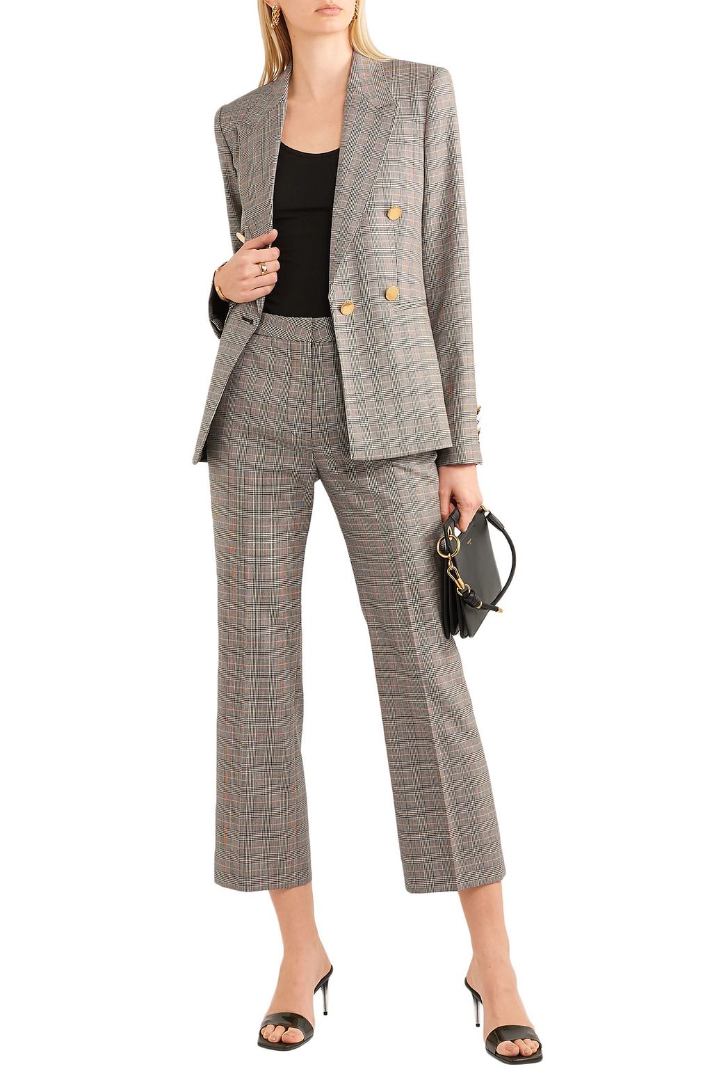 STELLA MCCARTNEY Prince of Wales checked wool straight-leg pants