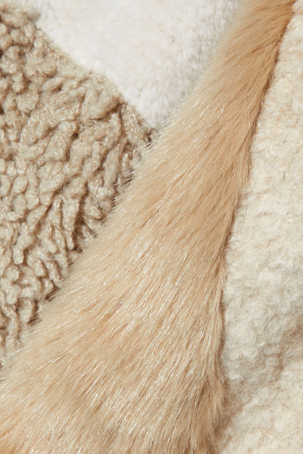 STELLA MCCARTNEY Patchwork faux fur and alpaca-blend coat